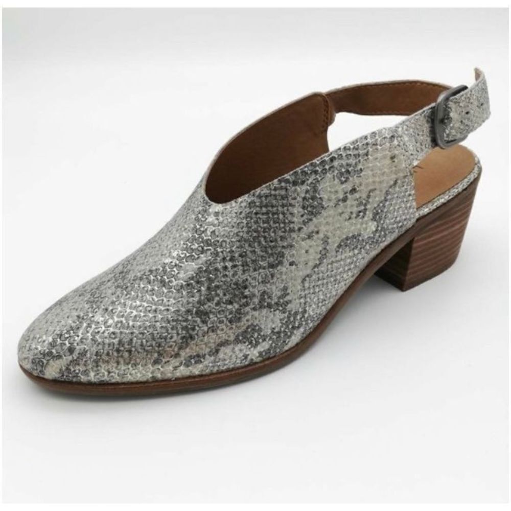 Lucky Brand - Lideton Slingback Booties Leather (gray snakeskin) New Sz 7 - Picture 5 of 9